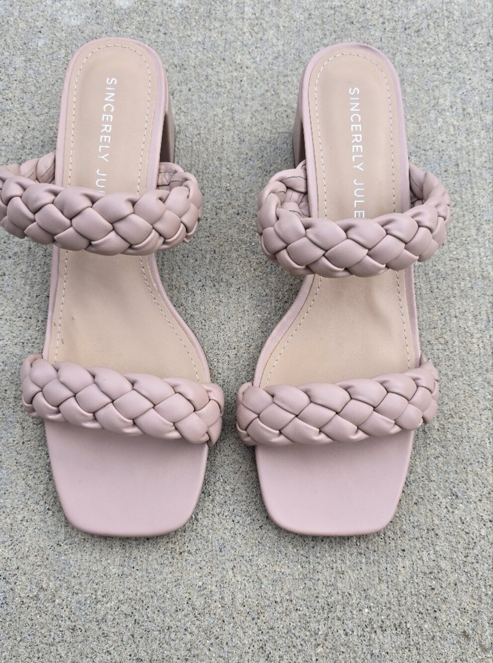 Sincerely Jules Braided Double-Strap Slide Sandal - Blush